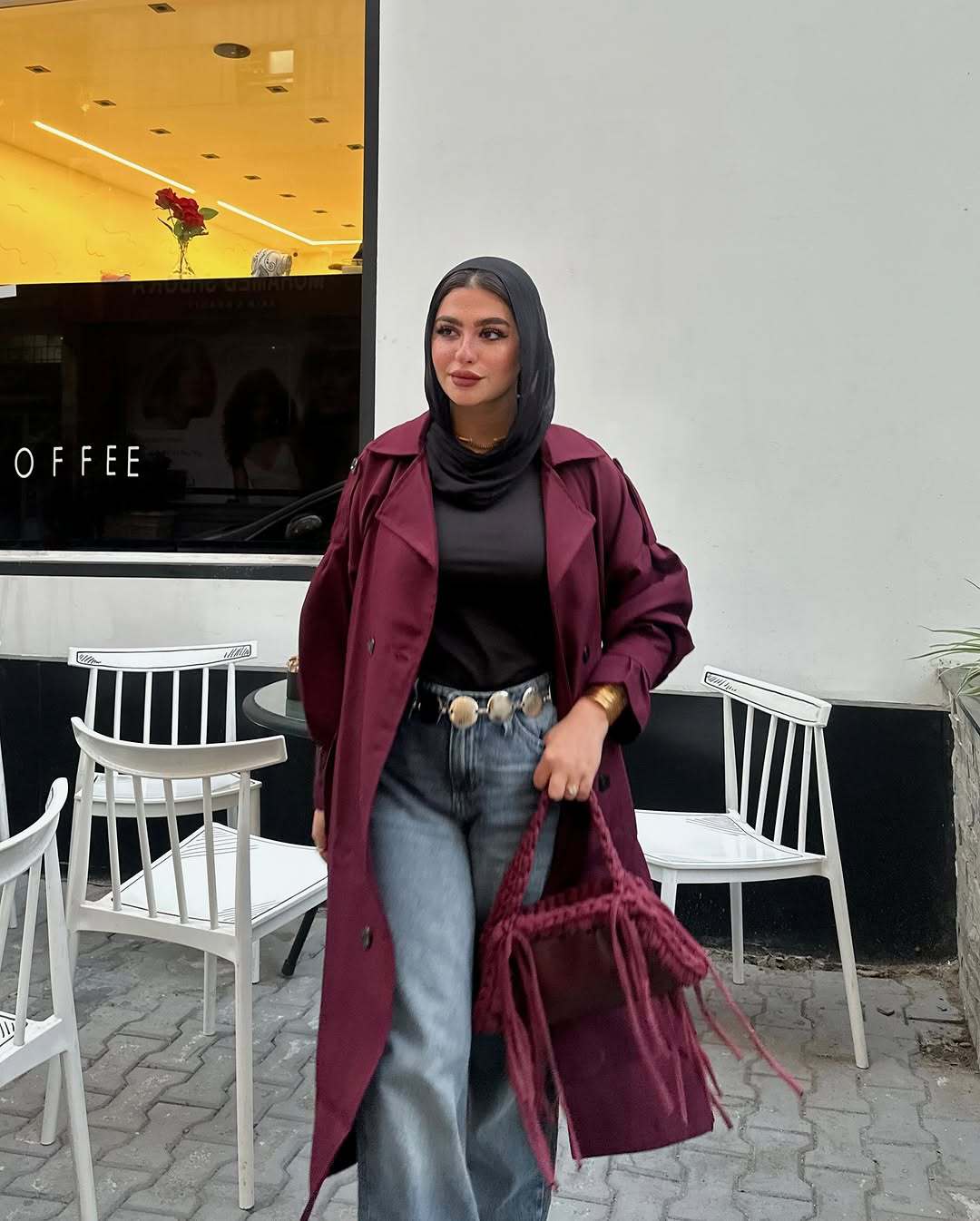 Damen trendiger Trenchcoat mit stilvollem Schnitt und praktischen Taschen R&B