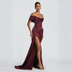 Damen Elegantes Off-Shoulder-Maxikleid mit seitlichem Schlitz