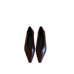 Damen elegante Spitzer Pumps aus Metallic-Leder R&B