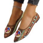 Damen elegante Ballerinas mit funkelndem Schmuckdetail R&B
