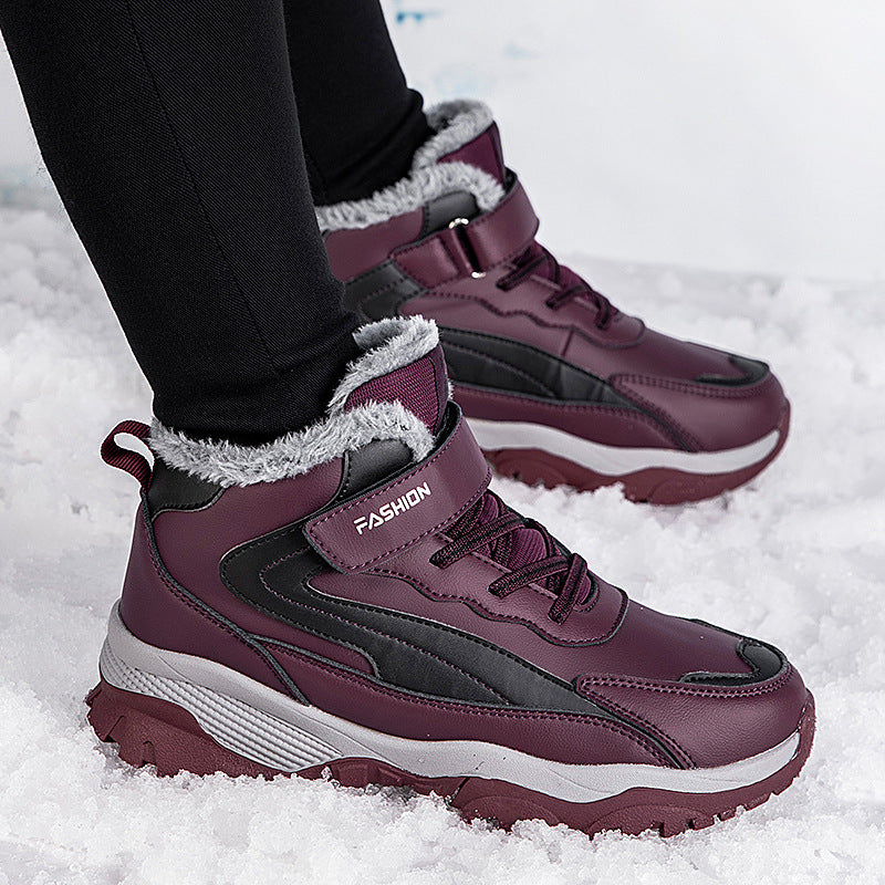 Damen Warm gefütterte Winterstiefel mit rutschfester Sohle und verstellbarem Klettverschluss R&B