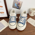 Damen Modische Plateau Sneakers mit floralem Innenfutter