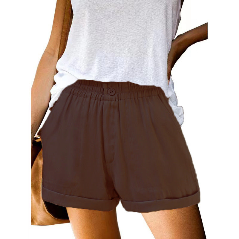 Damen leichte Chino-Shorts mit elastischem Bund und praktischen Taschen R&B