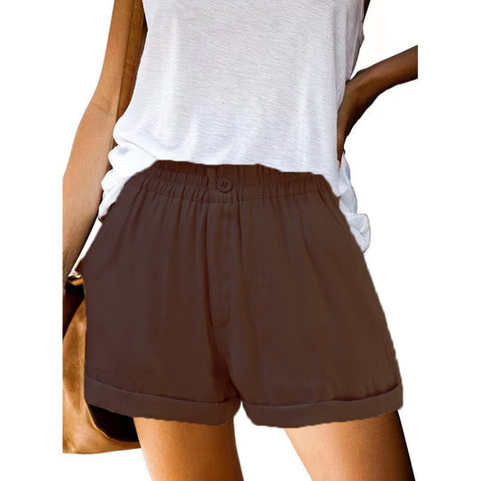 Damen leichte Chino-Shorts mit elastischem Bund und praktischen Taschen R&B