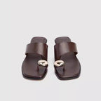 Damen Edle Zehentrenner-Sandalen mit glänzenden Akzenten R&B