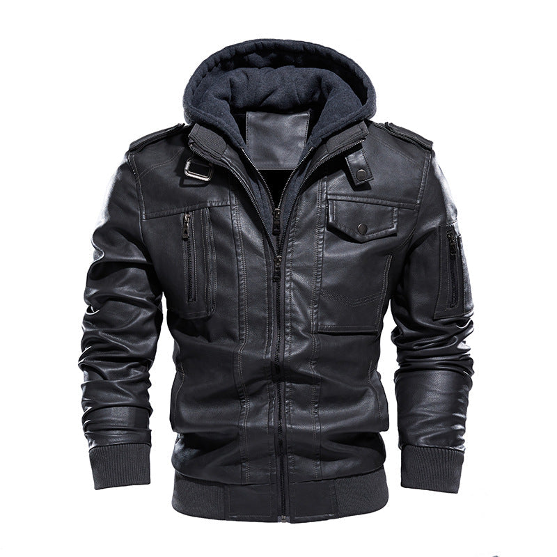 Herren Stilvolle und bequeme jacke mit abnehmbarer Kapuze R&B