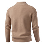 Herren Strickjacke mit hohem Kragen und durchgehender Reißverschluss
