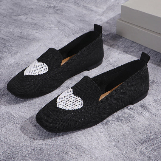 Damen Elegante Slip-On Ballerinas mit Herzdetails R&B