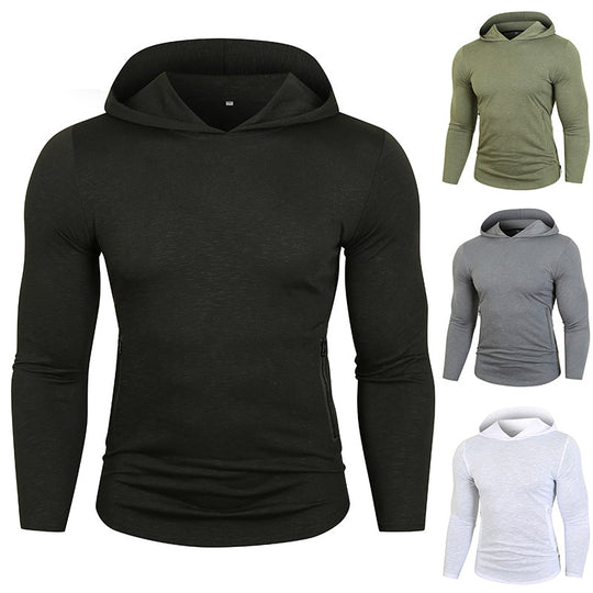 Herren Sportlicher Kapuzenpullover mit funktionalen Reißverschlusstaschen R&B