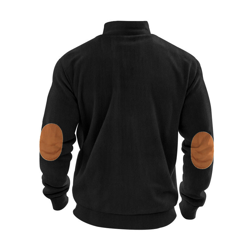 Fleece Pullover Herren sportlich elegant mit Stehkragen