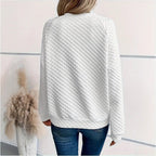 Damen modischer Stehkragen-Pullover mit strukturiertem Design R&B