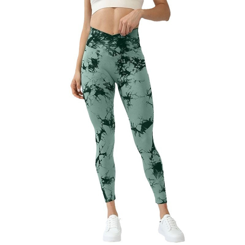 Damen Hochleistungs-Leggings mit innovativem Marmor-Design R&B