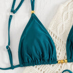 Damen Triangel-Bikini-Set mit raffinierten Schmuckakzenten R&B