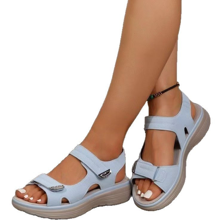 Damen Bequeme Sandalen mit praktischen Klettverschlüssen
