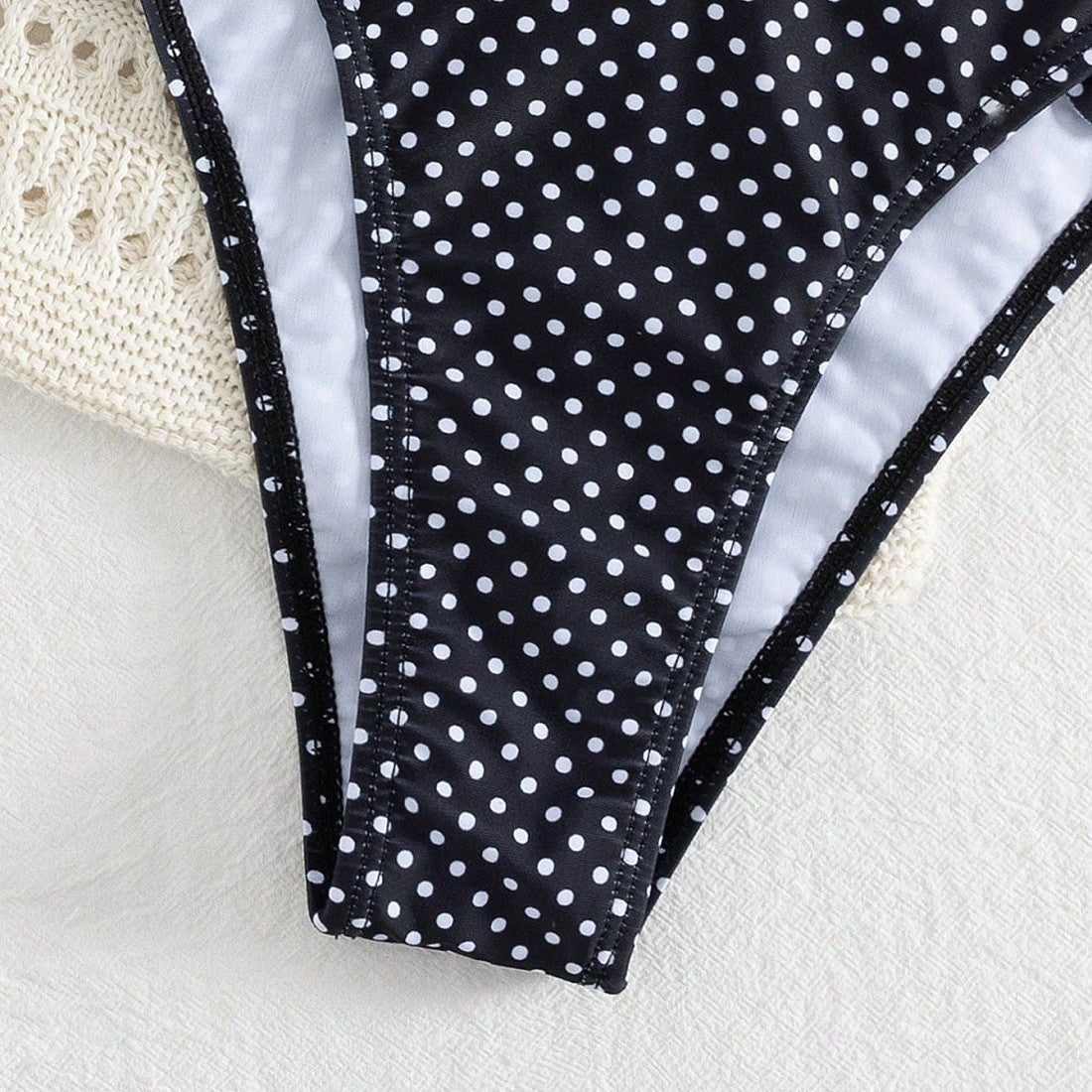 Damen Triangel-Bikini-Set mit verspielten Punkten R&B