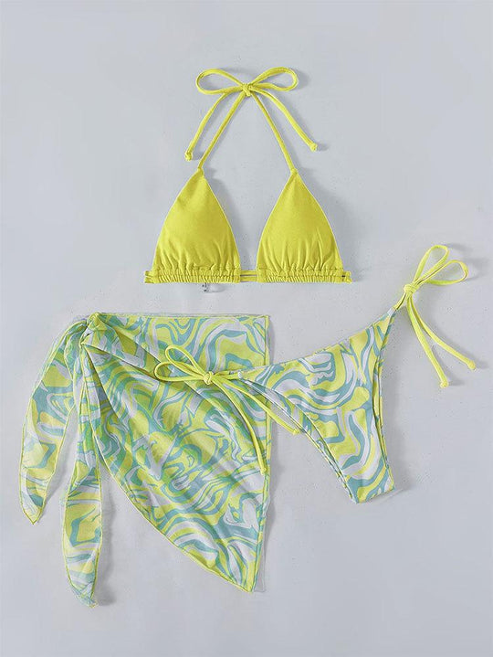Damen Triangel-Bikini mit einzigartigem Wickelrock R&B