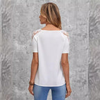 Damen elegantes Oberteil mit modernem Spitzendetail R&B