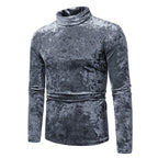 Herren eleganter Rollkragenpullover aus Samt R&B