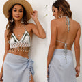 Damen gehäkeltes Crop-Top mit Muschelverzierung R&B