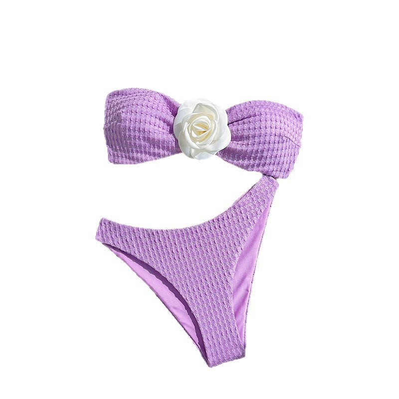 Damen Bandeau-Bikini mit modischem Strukturdesign R&B