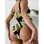 Damen Einteiler Badeanzug mit floralem Design und eleganter Silhouette R&B
