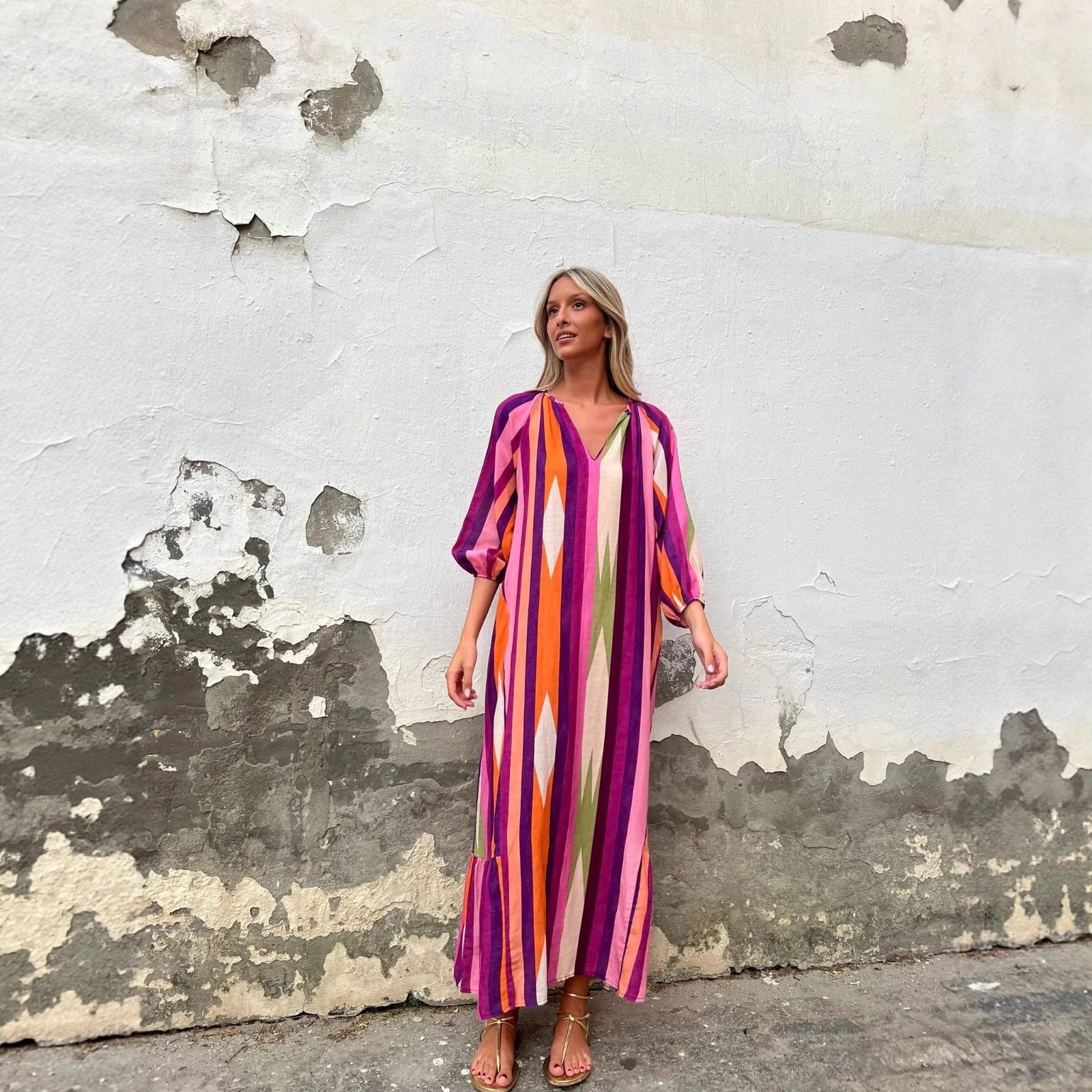 Damen Langarmkleid R&B