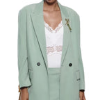 Damen Eleganter Blazer mit doppelt geknöpften Lappen R&B