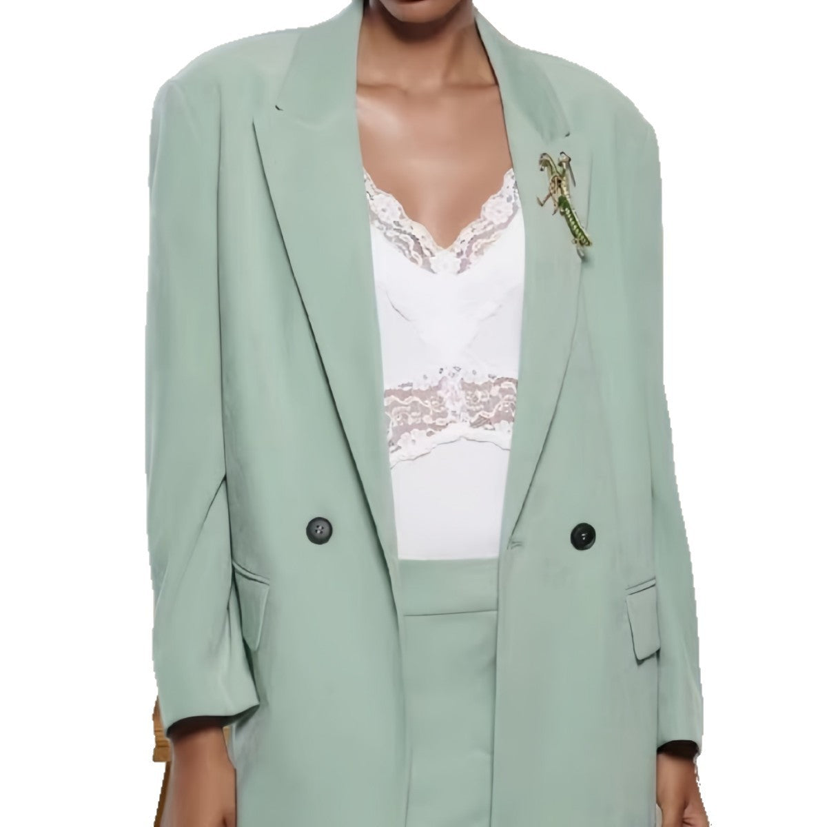 Damen Eleganter Blazer mit doppelt geknöpften Lappen R&B