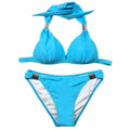 Damen Triangel-Bikini mit verstellbaren Trägern und schicker Knoten-Detail R&B