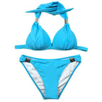 Damen Triangel-Bikini mit verstellbaren Trägern und schicker Knoten-Detail R&B