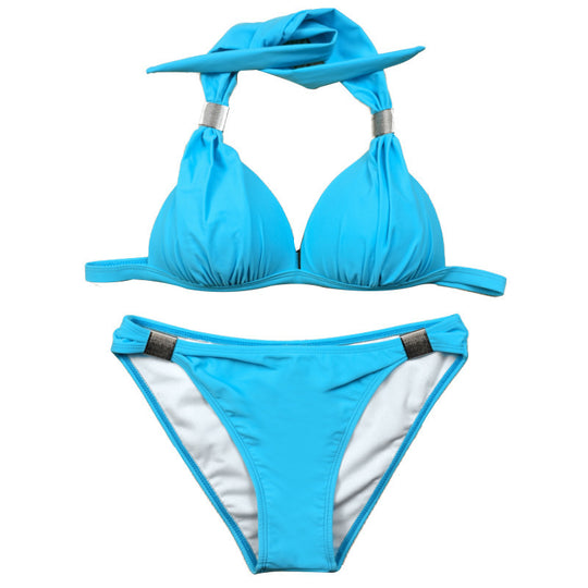 Damen Triangel-Bikini mit verstellbaren Trägern und schicker Knoten-Detail R&B