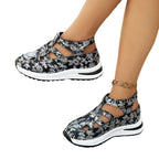 Damen Sportliche Sandalen mit floralem Muster R&B