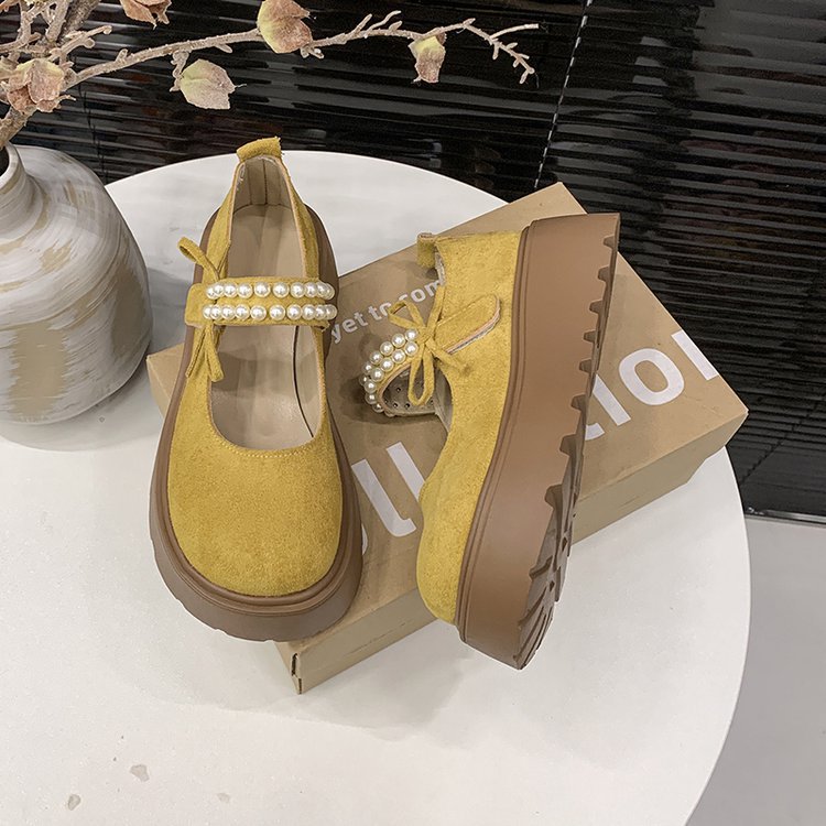 Damen Bequeme und elegante Ballerinas mit Perlenriemen R&B