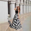 Damen Maxikleid mit elegantem Streifenmuster
