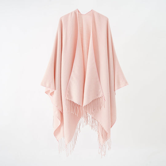 Damen Modischer Fransen-Poncho Aus Weichem Material mit Luxuriösem Fall R&B
