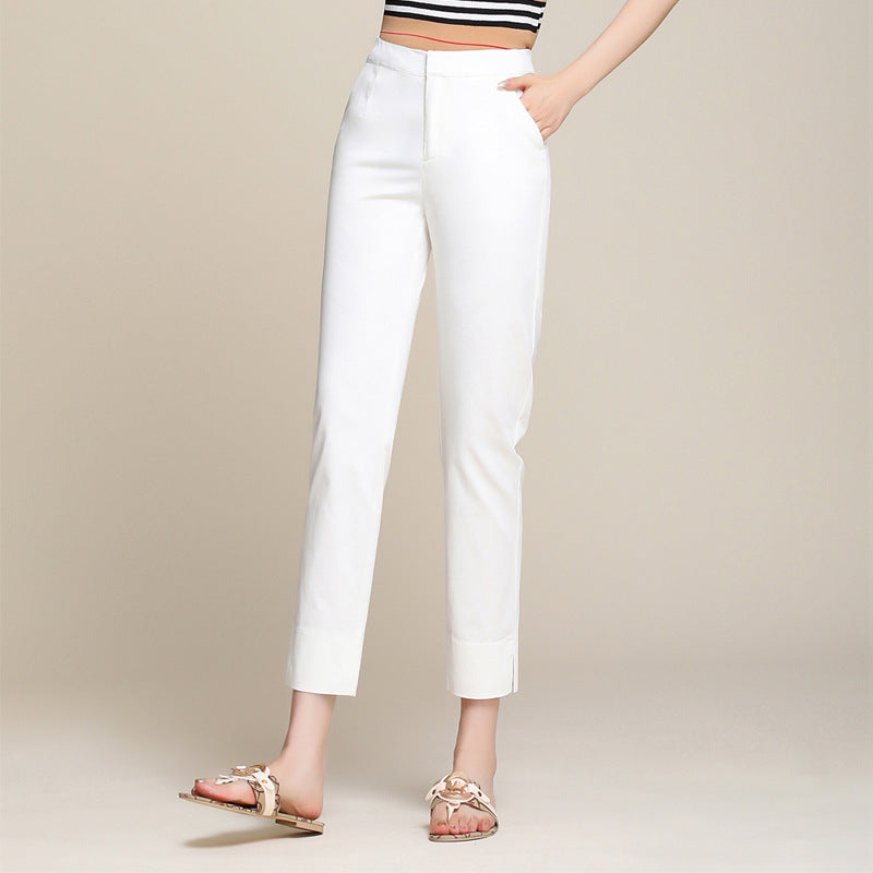 Damen Stoffhose schmal mit eleganten Bundfalten