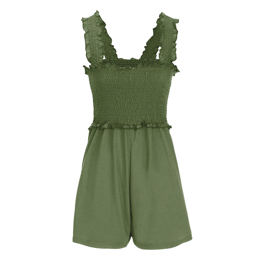 Damen Freizeit Minikleid mit schmalen Trägern und Raffung R&B