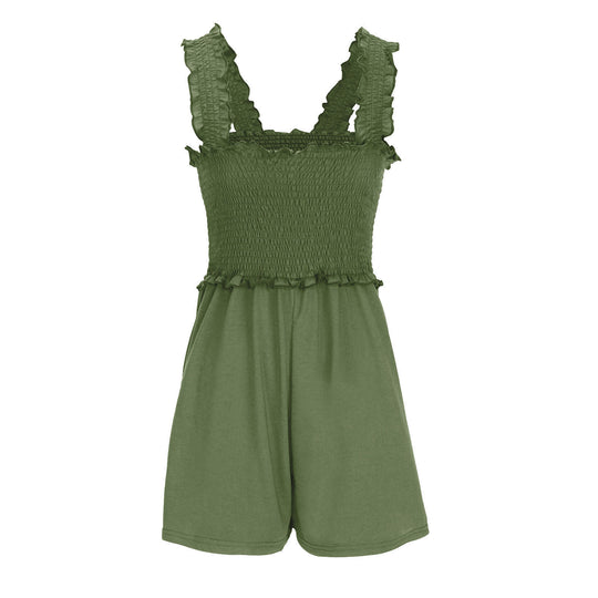 Damen Freizeit Minikleid mit schmalen Trägern und Raffung R&B