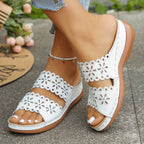Damen elegante und luftige Sandalen mit floralem Riemendesign R&B