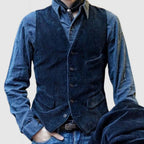 Herren Cordweste im rustikalen Look mit praktischen Taschen R&B