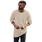Herren lässiger Pullover mit innovativem Strickmuster