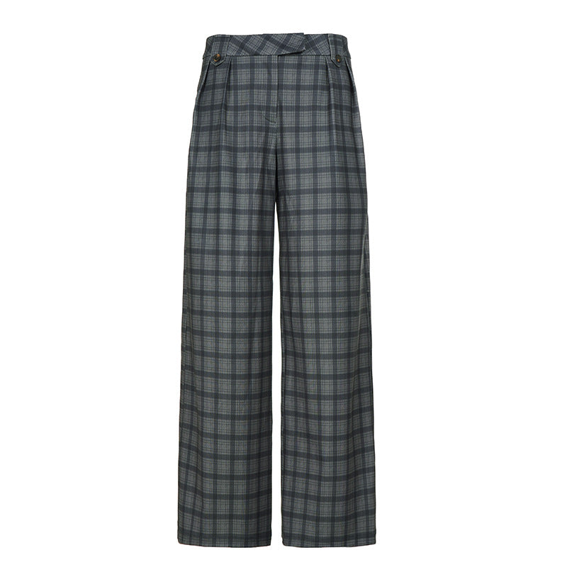 Damen Karohose mit weitem Schnitt und durchdachten Details R&B