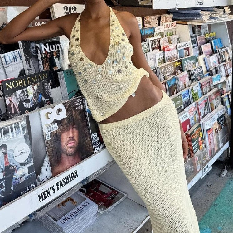 Damen Stricktop mit funkelneden Details R&B