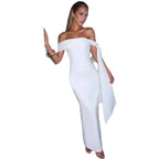Damen Elegantes Abendkleid mit Off-Shoulder-Design und Fließendem Cape R&B