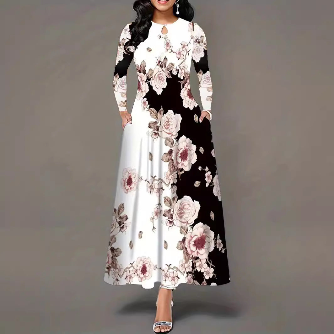 Damen Maxikleid mit floralen Mustern R&B