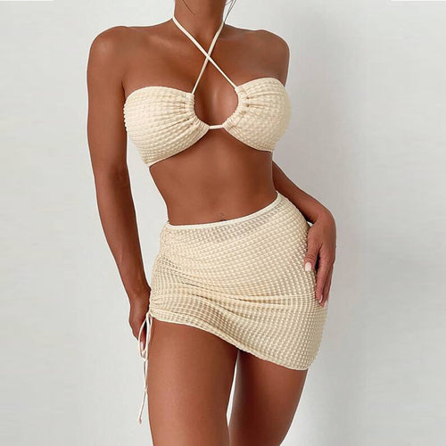 Damen Bandeau-Bikini mit sexy Wickelrock R&B