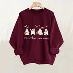 Damen Sweatshirt mit verspielt gruseligem Motiv