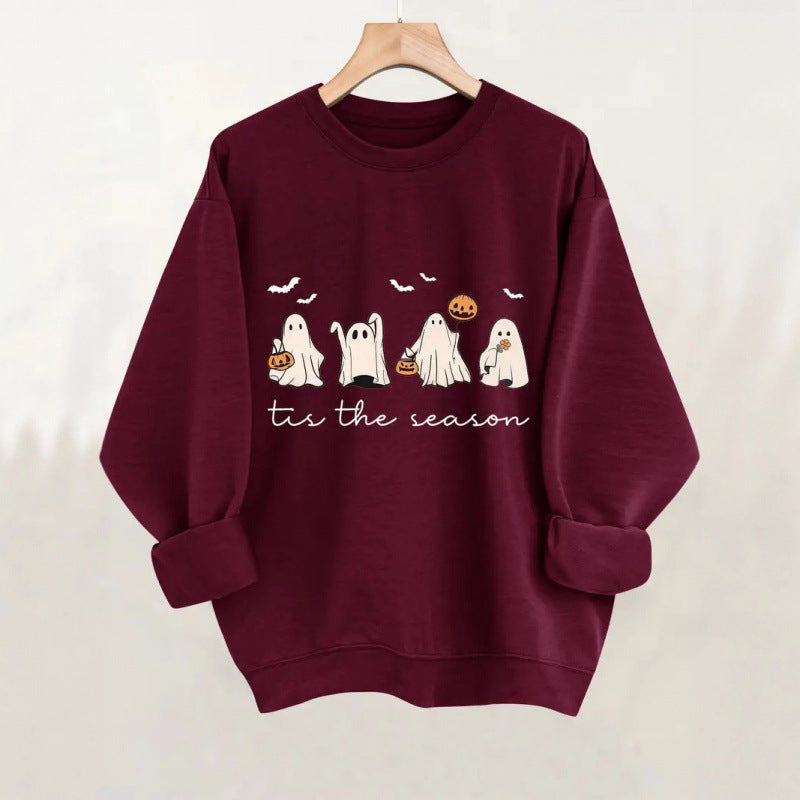 Damen Sweatshirt mit verspielt gruseligem Motiv