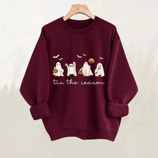 Damen Sweatshirt mit verspielt gruseligem Motiv R&B