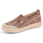 Damen Komfortable Luftige Slip-On Sneakers mit durchbrochenem Design R&B